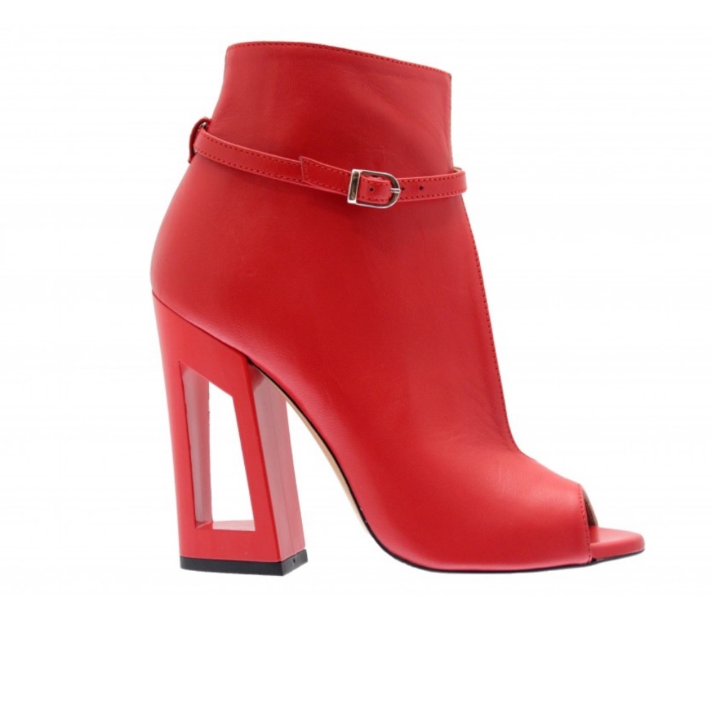 Red Leather Heel Sandals Bloggers favorite